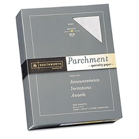 Southworth 974C - Parchment Specialty Paper, 24 lbs., 8-1/2 x 11, Gray, 500/Box-SOU974C