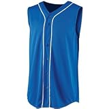 Wicking Mesh Sleeveless Button Front Jersey With Braid Trim