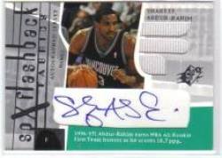 2003-04 SPX #196 Abdur-Rahim - Atlanta Hawks (Piece of Authentic Game-Worn Jersey - Autographed Card - Print Run 342) (Basketball Cards)