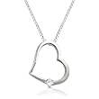 Diamond Heart Shaped Pendant in Platinum (GH/SI)