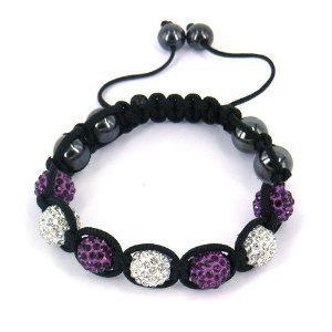 Shamballa Bracelet White & Purple Crystal Disco Ball Friendship Bead Unisex Bracelets Crystal Beads Various Colours