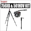 Manfrotto 756XB Mdeve Aluminum Video Tripod Legs (black) With 501 HDV Head and Bonus Monopod