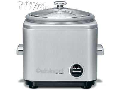 Cuisinart CRC400 4-cup rice cooker, brushed stainless steel.
