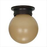 Buy 1 Light Ceiling Mount Ball Fixture - Mohogany Bronze Champagne Linen Washed Glass... by Nuvo