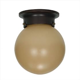 Buy 1 Light Ceiling Mount Ball Fixture - Mohogany Bronze Champagne Linen Washed Glass... by Nuvo now!