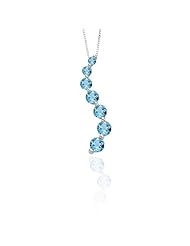Sterling Silver 2 1/3 ct. Blue Topaz "Journey of Love" Curve Pendant with Chain