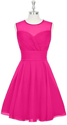 Emyrin Knee-length Fuchsia Bridesmaid Dresses Knee-length Frock
