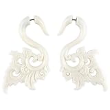 Evolatree - Fire Filigree - Bone - Steel Pin - Cheater Earrings