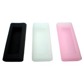 EASYi - 3 Pack Silicone Covers Cases Black Clear & Pink for the New 4G Apple Shuffle 4GB