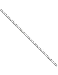 7 Inch 14k White Gold 3.0mm Figaro Chain Bracelet