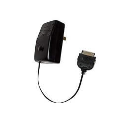 Retractable Wall Charger for Ipod, Iphone, Ipod Classic, Ipod Nano, and Ipod Mini. 3 Foot Cable, Black