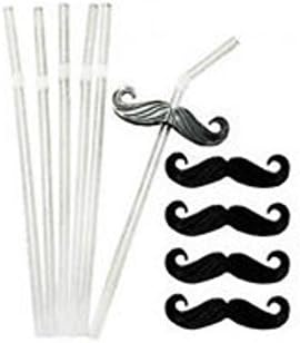 Mustache Drinking Straws Clips (6) Per Box by Mustache
