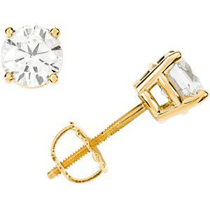 2 Ct 14k Yellow Gold Diamond Stud Earrings (2.00 Cttw, GH Color, SI1 Clarity)