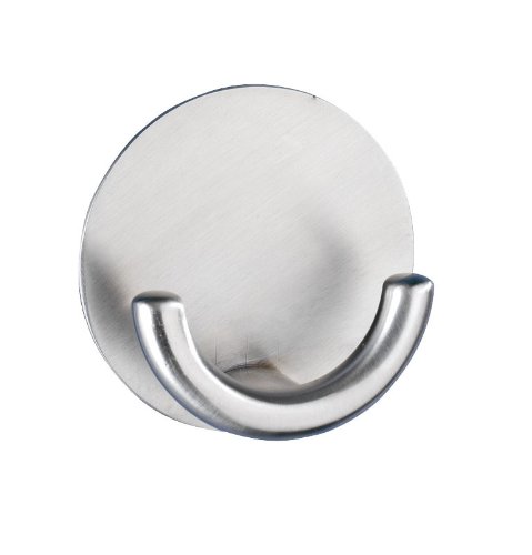 Wenko 4466190100 Wandhaken Rondo - selbstklebend, Edelstahl rostfrei, &Oslash; 5.3 x 2.5 cm, matt