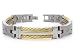Men's Grey Titanium Golden Twisted Cable Link Bracelet
