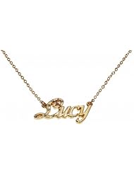 Name Necklaces Lucy - Personalized Necklace Gold Plated 18K, Belcher Chain, 2mm Thick