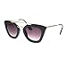 Evebright Womens Squared Double Metal Bridge Thick Plastic Cat Eye Sunglasses Black