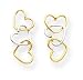 Jewelry : 14k Two-tone Triple Heart Dangle Earrings