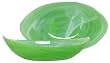 Colorful Art Glass Lime Green Small Boat Bowl 9 1/2"x6"x2 3/4" Set of Two