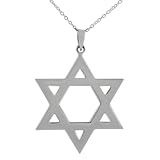 Sterling Silver Large Plain Star of David Pendant