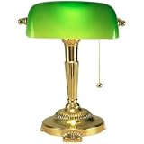 Green Glass Shade Bankers Lamp