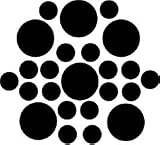 Set of 30 - Black Circles Polka Dots Vinyl Wall Graphic Decals Stickers