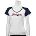 New England Patriots Ladies White Sparkle Queen Raglan T-shirt