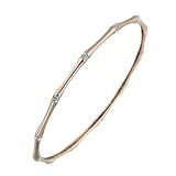 14K Rose Gold Diamond Bangle Bracelet