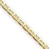 14k 3mm Flat Anchor Chain Necklace - 20 Inch - Lobster Claw - JewelryWeb