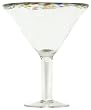 Hand Blown Glass Confetti Margarita Glass 7.5"H 16oz Set of Four