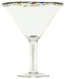 Hand Blown Glass Confetti Margarita Glass 7.5H 16oz Set of Four