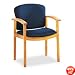 HON COMPANY 2111 Invitation Series Wood Guest Chair, Medium Oak/Solid Blue Fabric