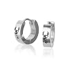 Ziovani Pair Etched Black Scorpio Loop Stainless Steel Earrings