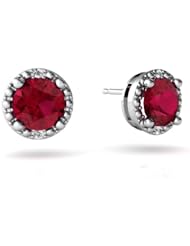 Created Ruby 14kt White Gold Earrings