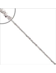 14k White Gold, Sparkly Tornado Chain Anklet 10 Inches Long