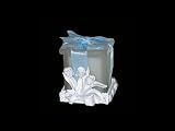 White w Glitter Tulip Candle Holder w Gift Box Candle (Set of 6) - Baby Shower Gifts & Wedding Fav