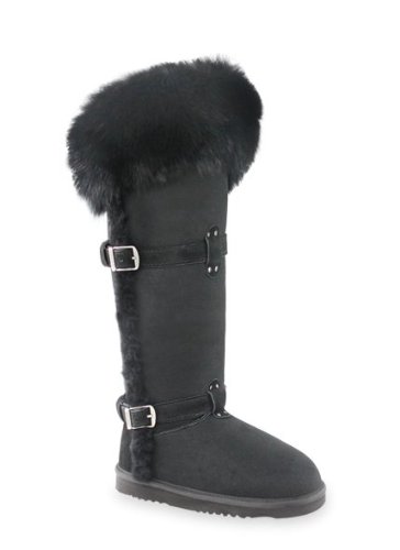 Women Boots Aukoala Australia Sheepskin Warm Boots For Womens Carlotta Tall US Size 6 Black On Sale