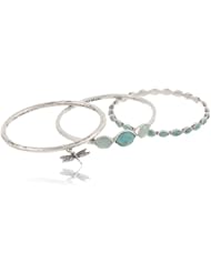 Lucky Brand Silver Bangle Bracelet Set, 7.63"