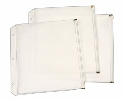 Cardinal Zippered Binder Pockets, 8.5 x 11 Inches, Clear, 3 per Pack (14201)