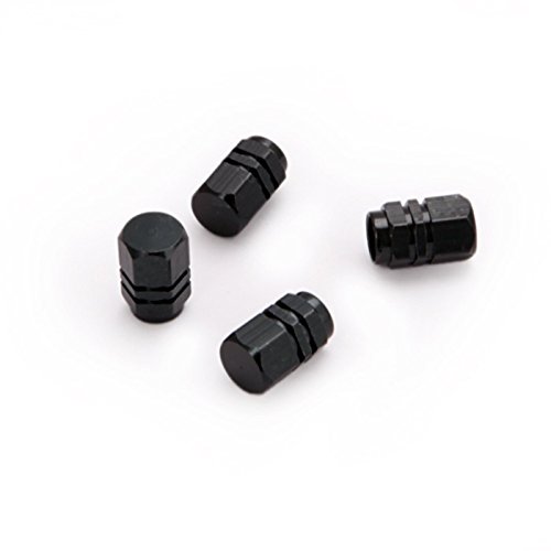 Aluminum Material Hexagon Car Tire Valve Caps 4 Pcs/set (Black)