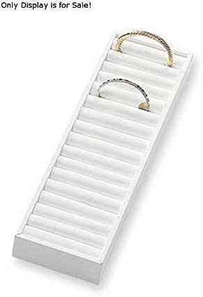 21 Section White Faux Leather Bangle Trays 4"w X 14"l X 1"h