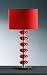 RED PLASTIC BOBBLE STEM LAMP W/RND RED SHADE