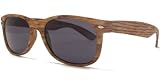 Sonnenbrille im Retro Style mit Rahmen in Holz Optik