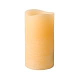 Enjoy Lighting 372612 BeesWax Distressed Sweetened Biscotti Scented Wax LED Pillar Candle, 3.2-Inch by 6-Inch
