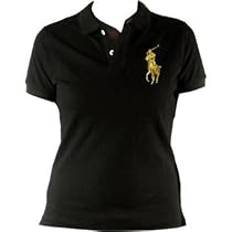 NEW Ladies Ralph Lauren Skinny Polo Short Sleeve T-Shirt Black