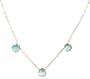 Gold-Filled Chain with Faceted Dyed Sea Blue Chalcedony Briolette Necklace, 17"