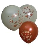 Brown & Ivory Just Married 12inch Balloons pack of 10