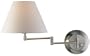 Holtkoetter Swing-Arm Wall Sconce with Fabric Shade, Satin Nickel with Satin White Shade