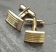 Executive Style Gold Plated Striped Bars Cufflinks