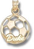 Duke Blue Devils Solid 10K Gold ''DUKE'' Soccerball Pendant